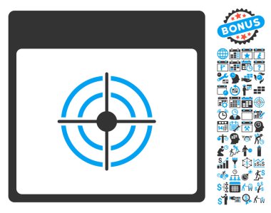 Bullseye takvim sayfa düz vektör simge Bonus ile