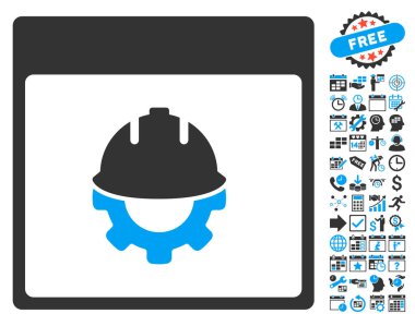 Bonus ile Geliştirme takvim sayfa düz vektör simgesi