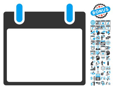Boş Takvim yaprak düz vektör simge Bonus ile