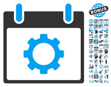 Vites seçenekleri takvim gün düz vektör simgesi Bonus ile