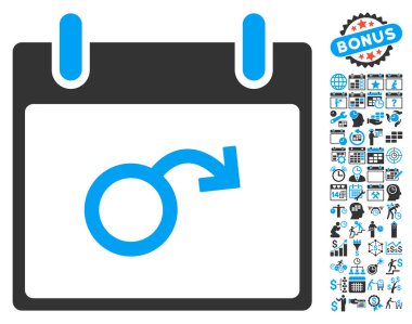 İktidarsızlık takvim gün düz vektör simge Bonus ile