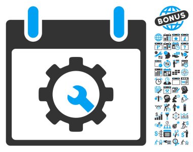 Seçenekleri araçlar takvim gün düz vektör simgesi Bonus ile