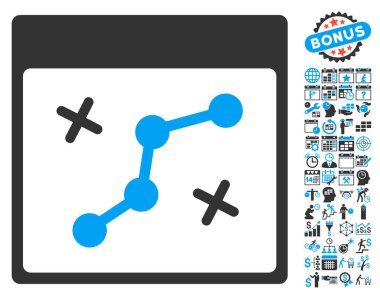 Yol puan Bonus ile sayfa düz vektör simge takvim