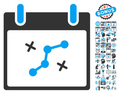 Yol puan Bonus ile gün düz vektör simge takvim