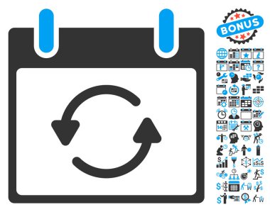 Takvim gün düz vektör simge Bonus ile yenileme