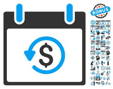 Takvim gün düz vektör simge Bonus ile iade