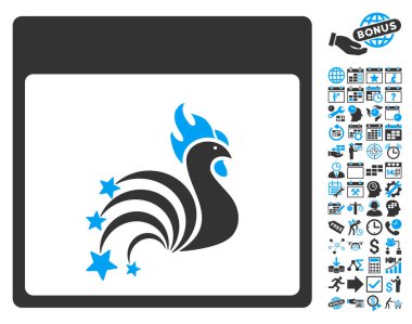 Horoz Fireworks ile Bonus sayfa düz vektör simge takvim