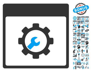 Araçlar takvim sayfa düz vektör simgesi Bonus ile kurulum