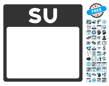 Pazar Bonus ile sayfa düz vektör simge takvim