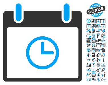 Saat takvim gün düz vektör simge Bonus ile