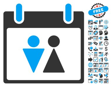 Tuvalet takvim gün düz vektör simgesi Bonus ile