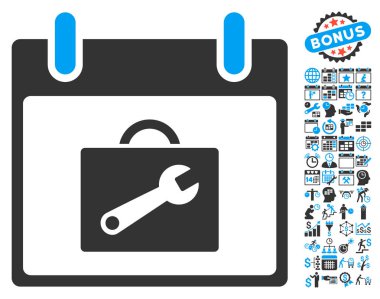 Araç kutusu takvim gün düz vektör simgesi Bonus ile