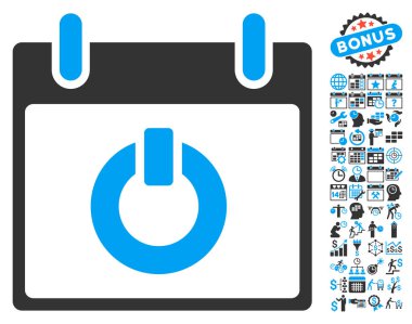 Takvim gün düz vektör simge Bonus ile açın