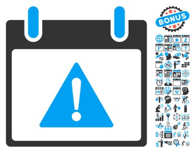 Uyarı takvim gün düz vektör simgesi Bonus ile