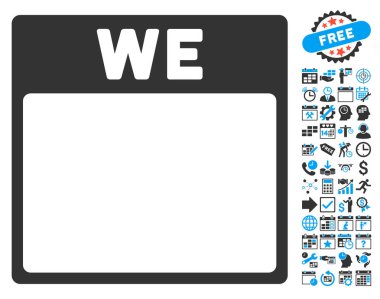 Çarşamba ile Bonus sayfa düz vektör simge takvim