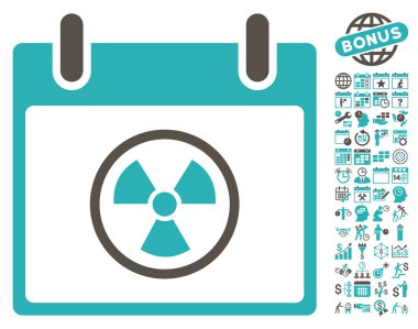 Atomik takvim gün düz vektör simge Bonus ile