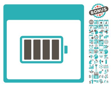 Pil takvim sayfa düz vektör simgesi Bonus ile