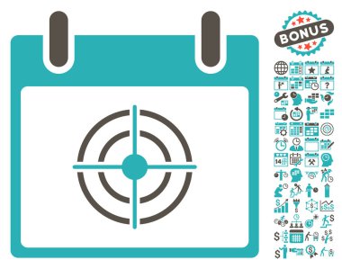 Bullseye takvim gün düz vektör simge Bonus ile