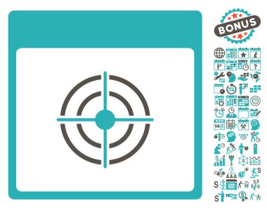 Bullseye takvim sayfa düz vektör simge Bonus ile