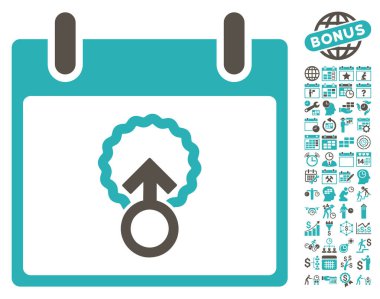 Hücre penetrasyon takvim gün düz vektör simgesi Bonus ile