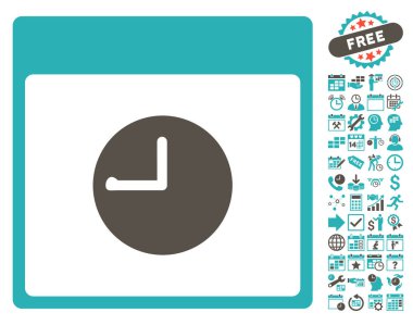 Saat takvim sayfa düz vektör simgesi Bonus ile