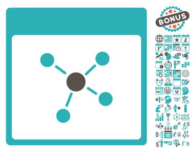 Bağlantıları ile Bonus sayfa düz vektör simge takvim