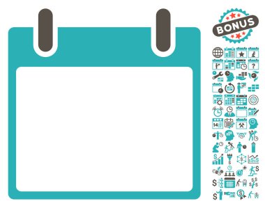 Boş Takvim yaprak düz vektör simge Bonus ile