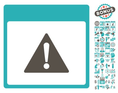 Hata takvim sayfa düz vektör simgesi Bonus ile