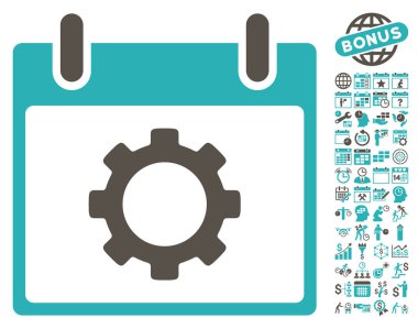 Vites seçenekleri takvim gün düz vektör simgesi Bonus ile