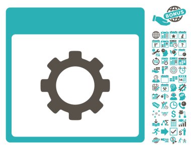 Vites seçenekleri sayfa düz vektör simge Bonus ile takvim