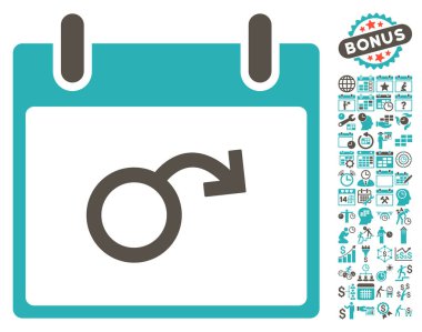 İktidarsızlık takvim gün düz vektör simge Bonus ile