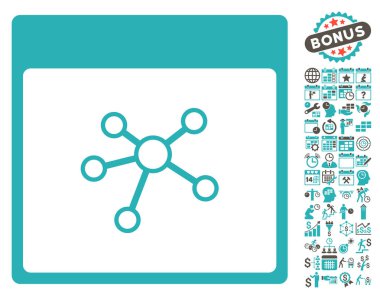 Linkler sayfa düz vektör simge Bonus ile takvim