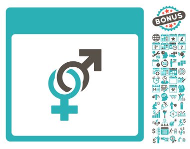 Bonus ile evlilik takvim sayfa düz vektör simgesi