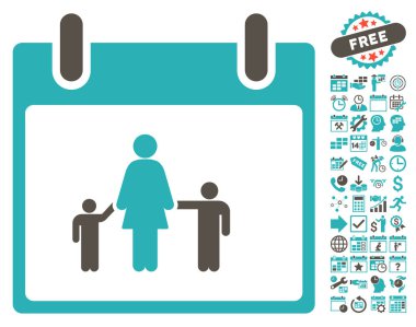 Bonus ile anne takvim günü düz vektör simgesi