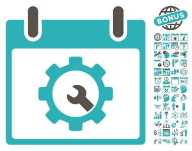 Seçenekleri araçlar takvim gün düz vektör simgesi Bonus ile