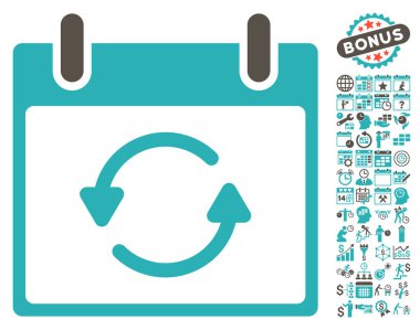 Takvim gün düz vektör simge Bonus ile yenileme