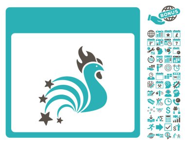 Horoz Fireworks ile Bonus sayfa düz vektör simge takvim