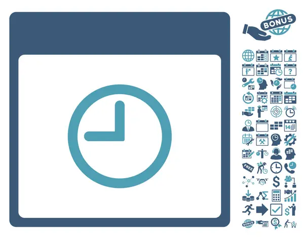 Tijdpictogram kalender pagina platte Vector met Bonus — Stockvector