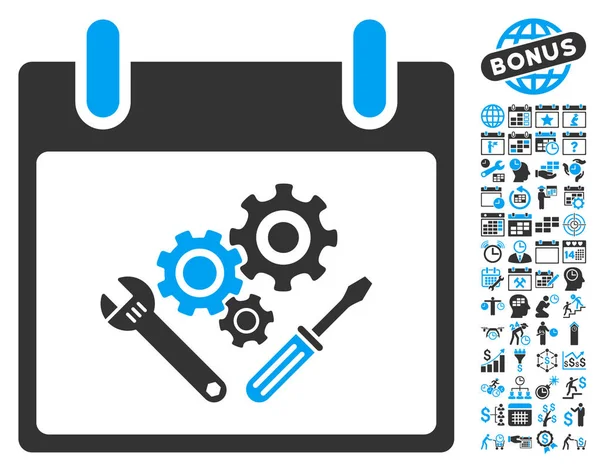 Araç Araçlar takvim gün düz vektör simgesi Bonus ile