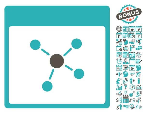 Календарь подключений Страница Плоская векторная икона с бонусом — стоковый вектор