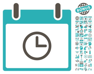 Saat takvim gün düz vektör simge Bonus ile