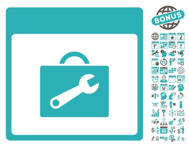 Araç kutusu takvim sayfa düz vektör simgesi Bonus ile