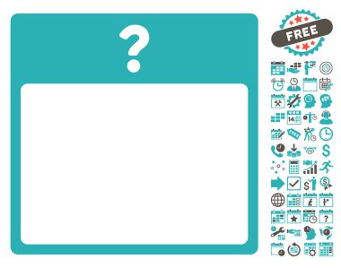 Bonus ile bilinmeyen gün takvim sayfa düz vektör simgesi