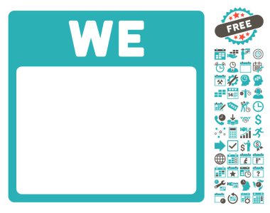 Çarşamba ile Bonus sayfa düz vektör simge takvim