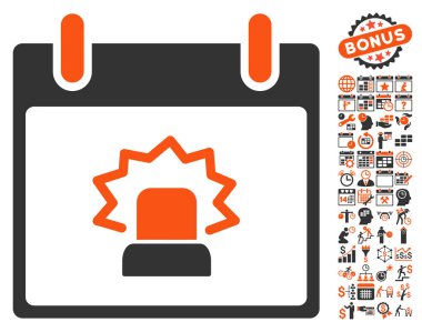 Bonus ile uyarı takvim gün düz vektör simgesi