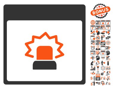 Bonus ile uyarı takvim sayfa düz vektör simgesi