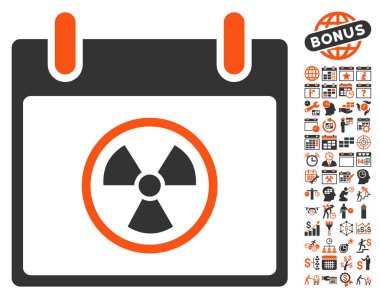 Atomik takvim gün düz vektör simge Bonus ile