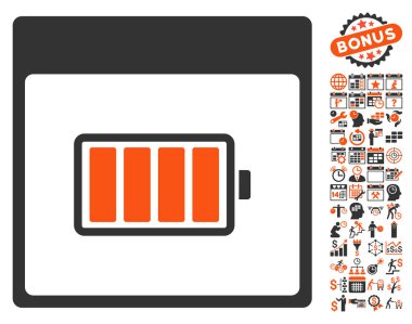 Pil takvim sayfa düz vektör simgesi Bonus ile