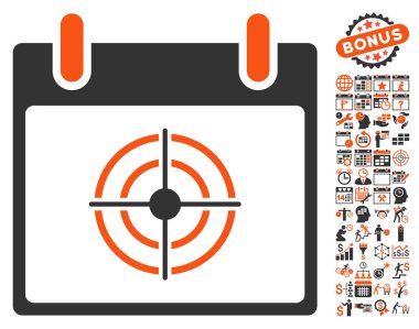 Bullseye takvim gün düz vektör simge Bonus ile