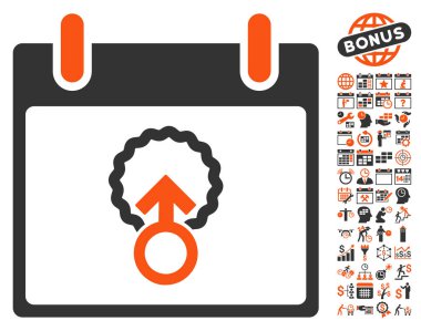 Hücre penetrasyon takvim gün düz vektör simgesi Bonus ile